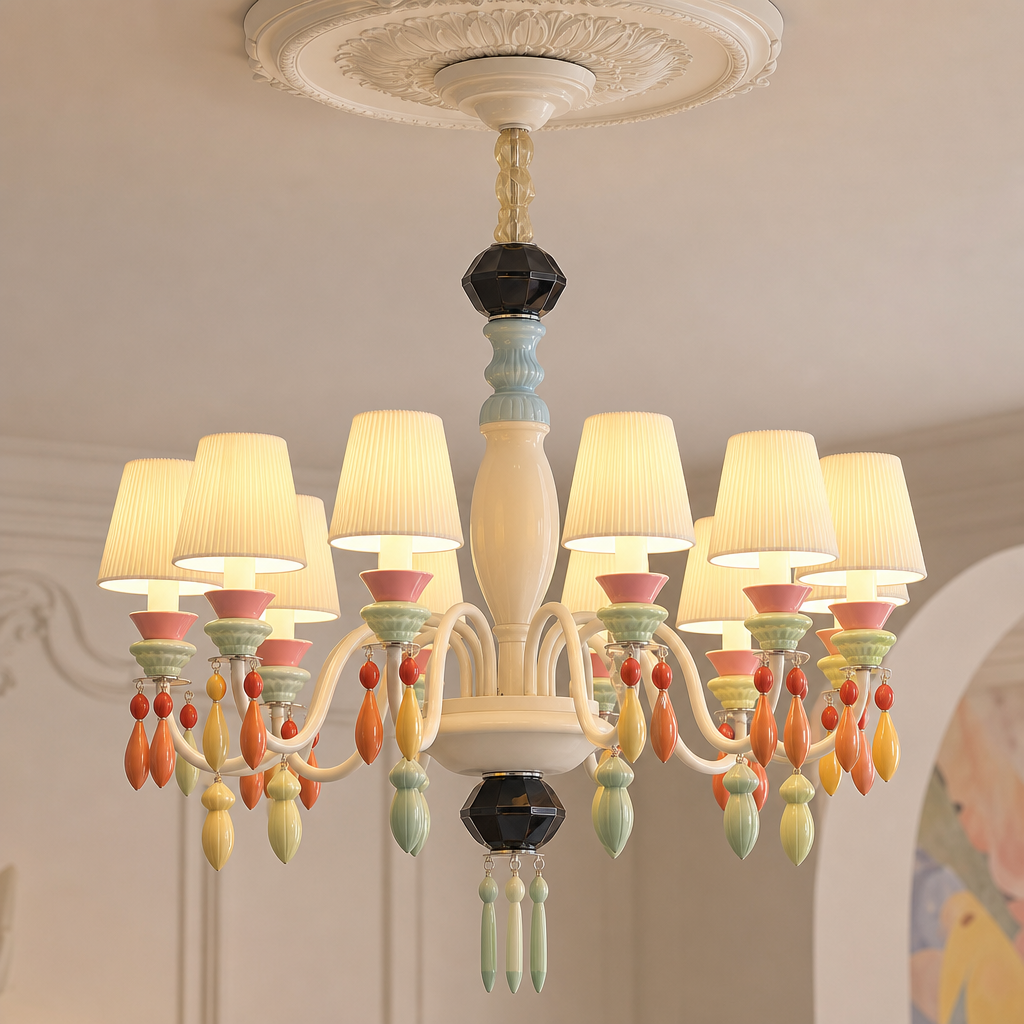 
Pastel Ceramic Single-Tier Chandelier
