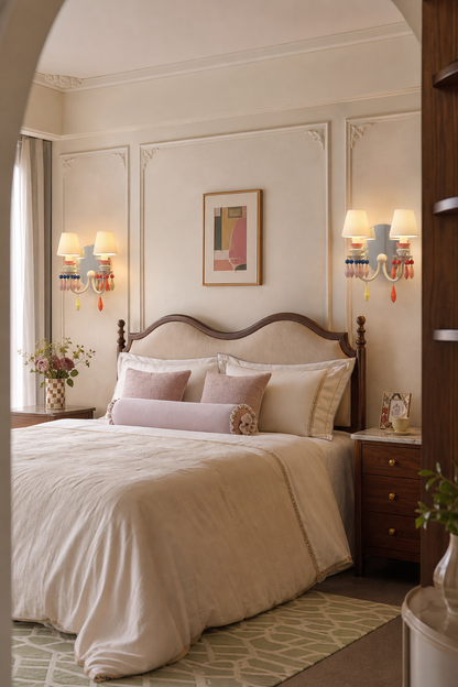 Pastel Ceramic Two-Light Wall Sconce