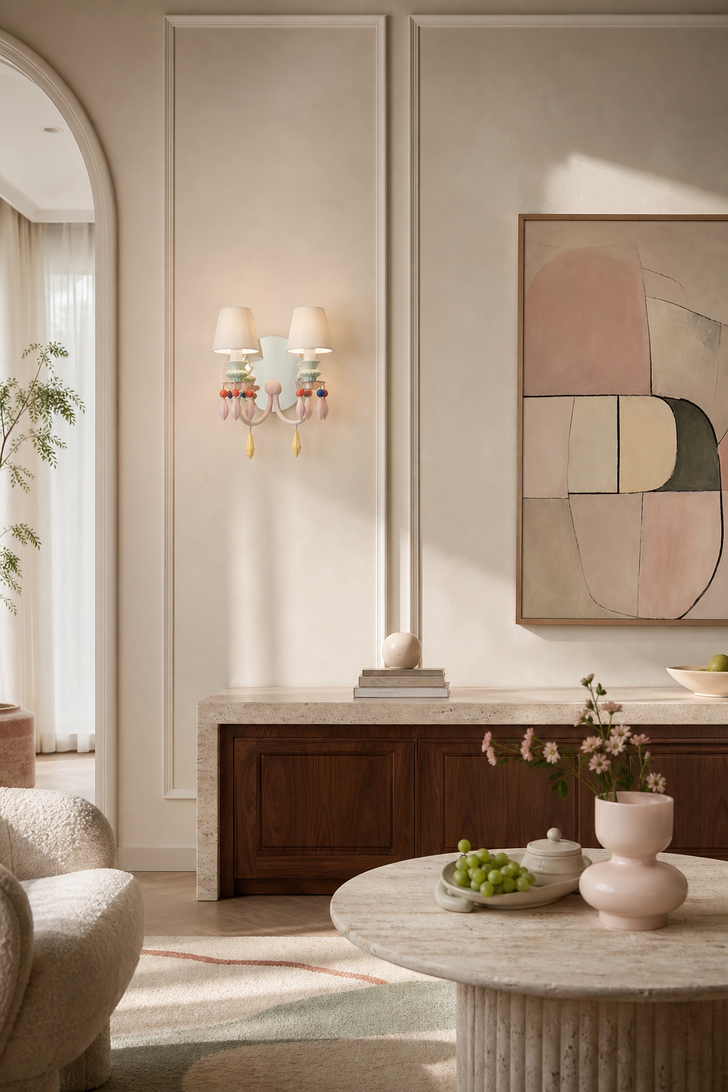 
Pastel Ceramic Two-Light Wall Sconce