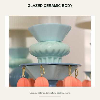 Pastel Ceramic Two-Light Wall Sconce
