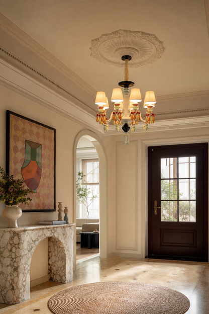 Pastel Ceramic Single-Tier Chandelier
