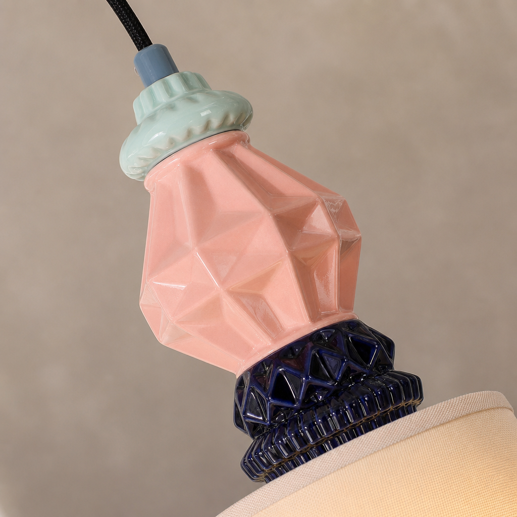 
Pastel Fog-Glaze Pink Ceramic Mini Pendant