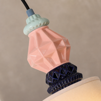 Pastel Fog-Glaze Pink Ceramic Mini Pendant
