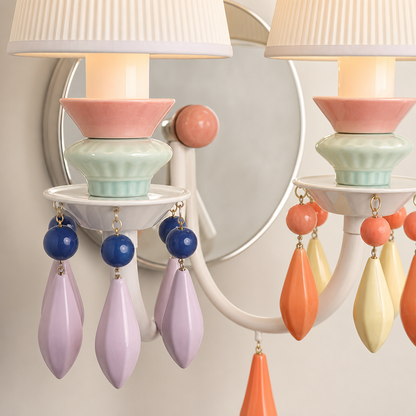 Pastel Ceramic Two-Light Wall Sconce
