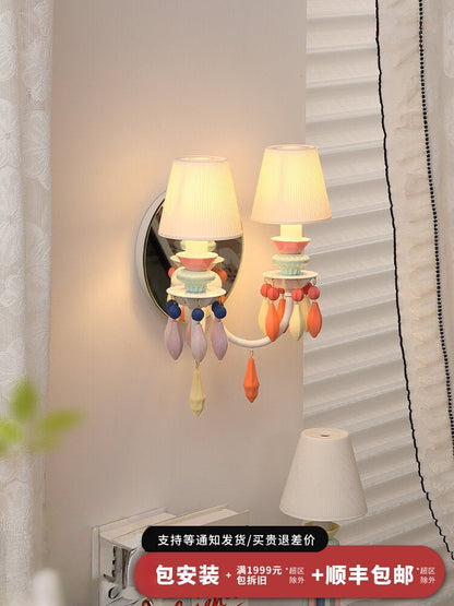 Pastel Ceramic Two-Light Wall Sconce