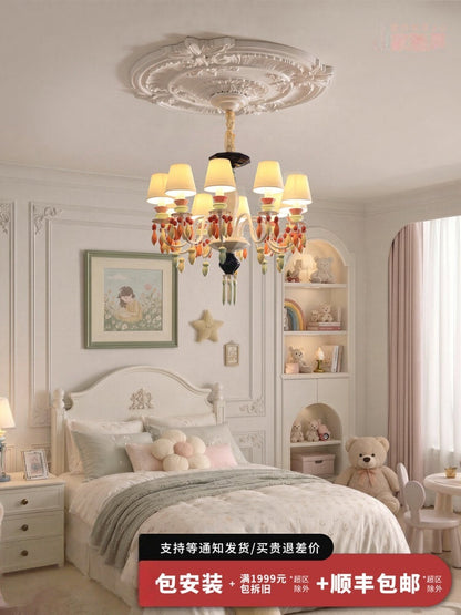 Pastel Ceramic Single-Tier Chandelier
