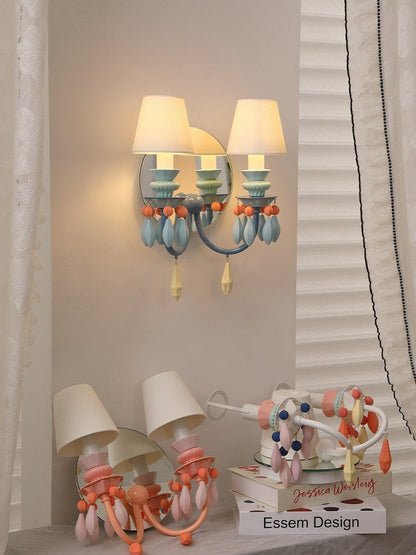 Pastel Ceramic Two-Light Wall Sconce
